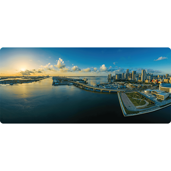 Miami Skyline Medium Work Mat