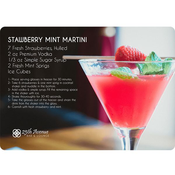 Strawberry Mint Martini Small Work Mat